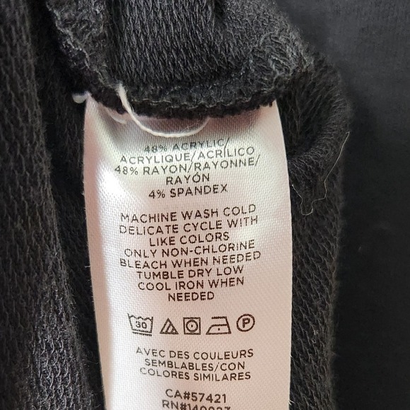 Lou & Grey Signaturesoft Hoodie V Neck Drawstring Pullover Oversized Black‎ XS - Picture 4 of 7